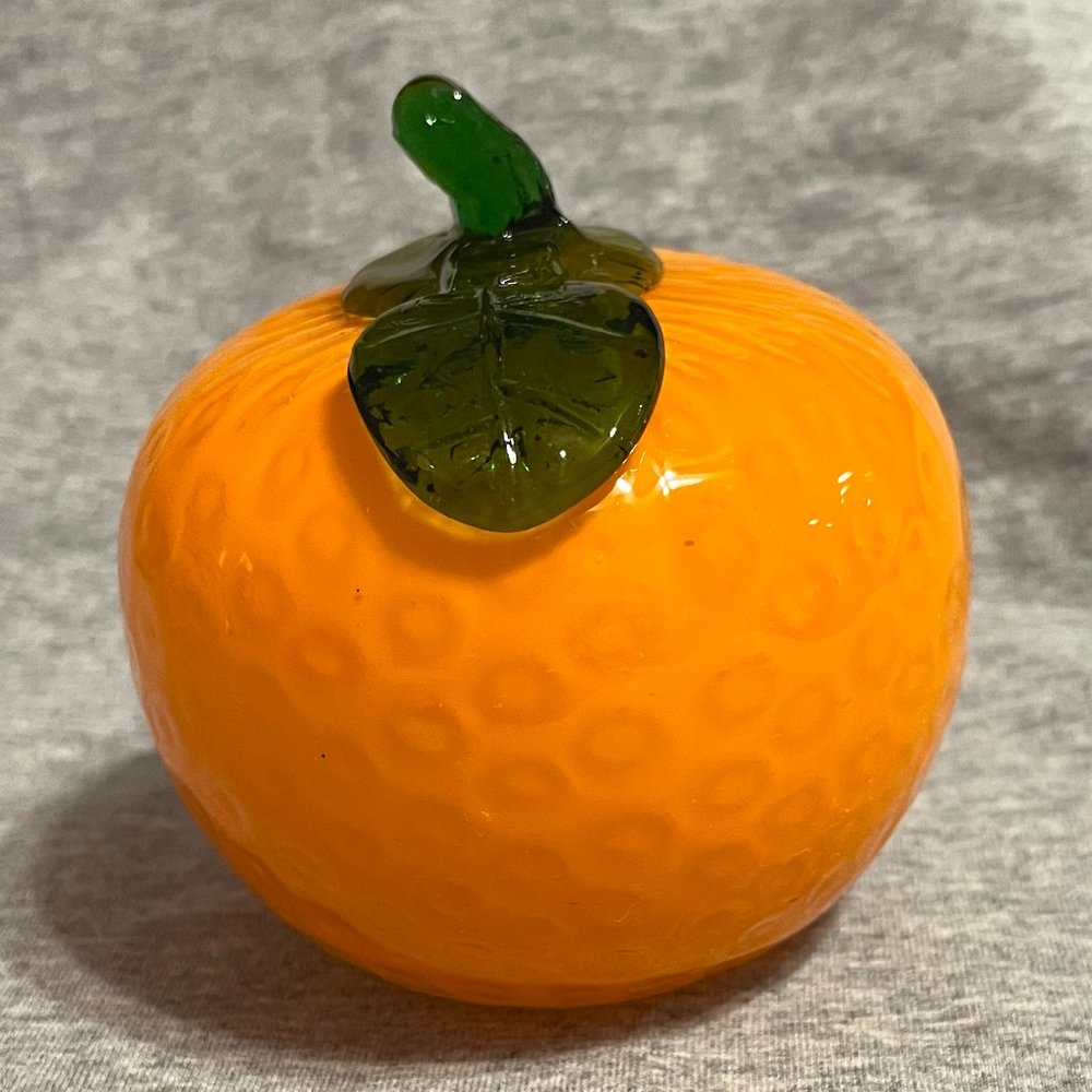 Art Glass Hand Blown Murano Style Orange